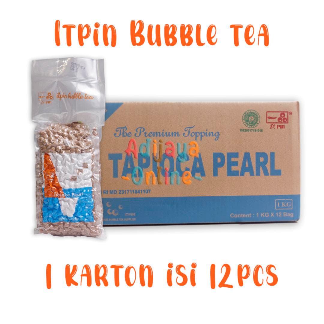 ITPIN Tapioca Pearl Boba Hitam 1 Karton isi 12pcs — Boba & Topping di Adijaya Bandung