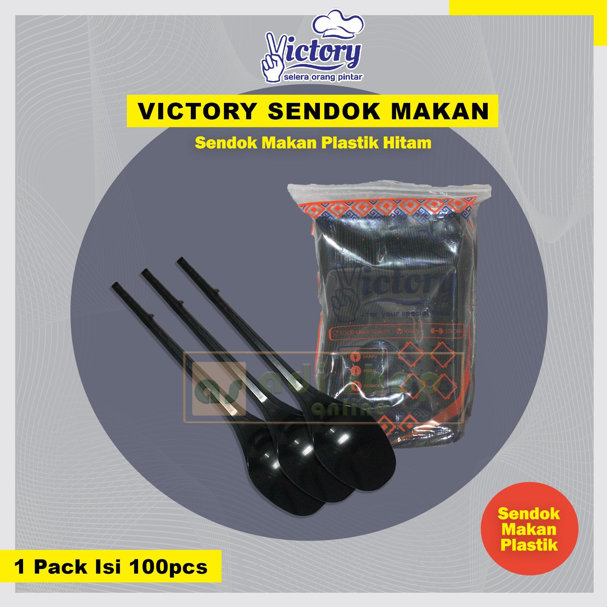 Sendok Makan Hitam Victory 1 Pack (isi 100pcs) — Sedotan & Sendok di Adijaya Bandung