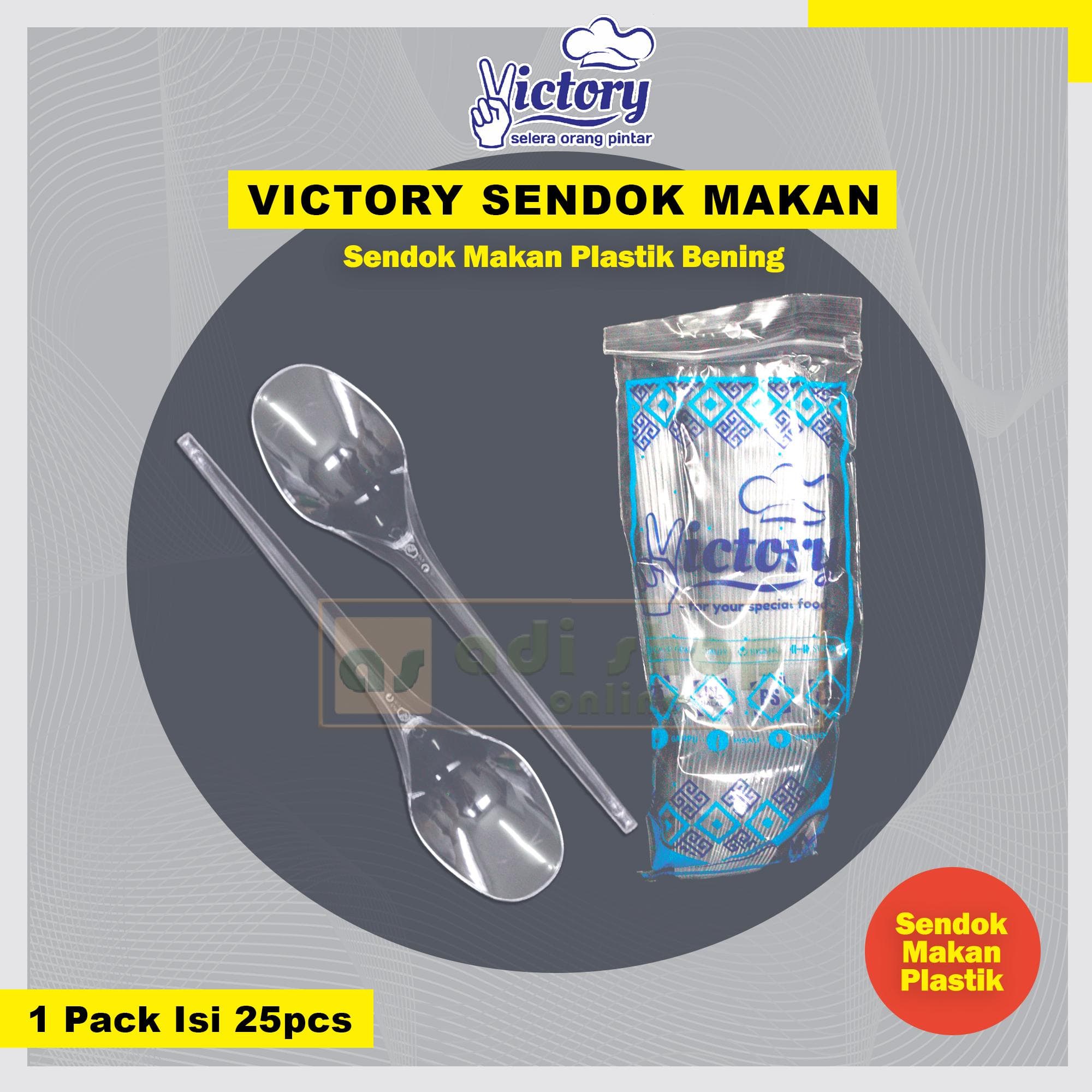 Sendok Makan Bening Victory 1 Pack (isi 25pcs) — Sedotan & Sendok di Adijaya Bandung