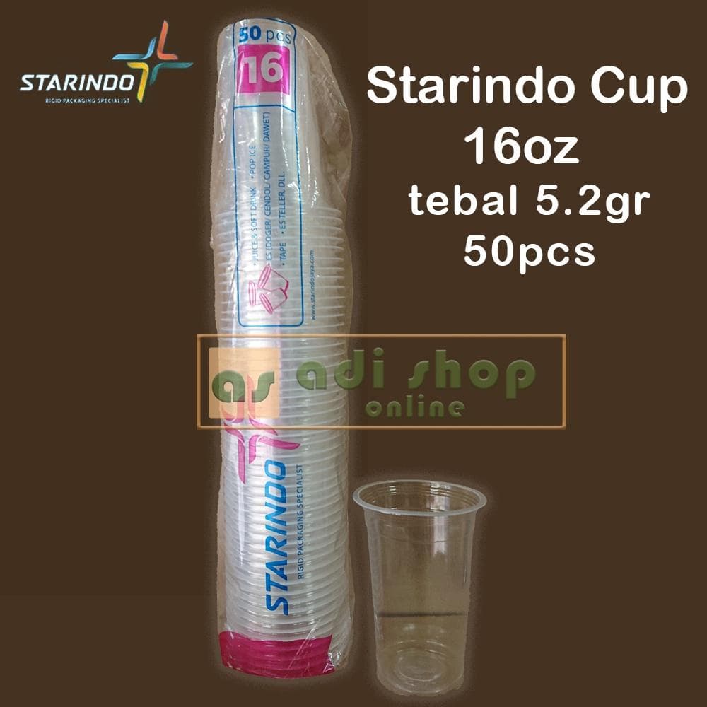 Starindo Cup 16oz Tebal 5.2gr — Gelas Plastik & Cup di Adijaya Bandung