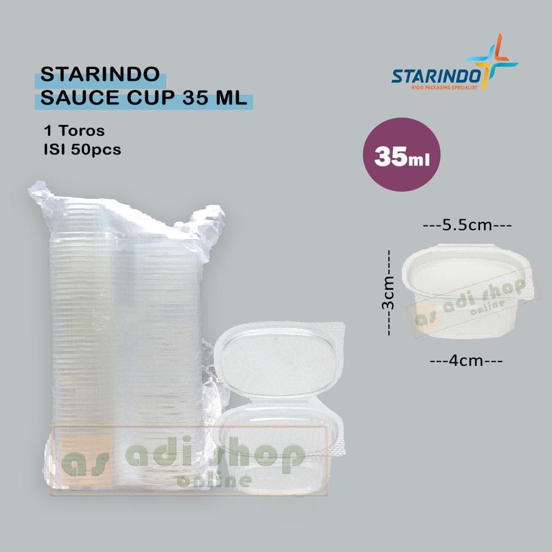 Sauce Cup Starindo Tutup Sambung 35ml isi 50pcs — Kemasan & Wadah di Adijaya Bandung