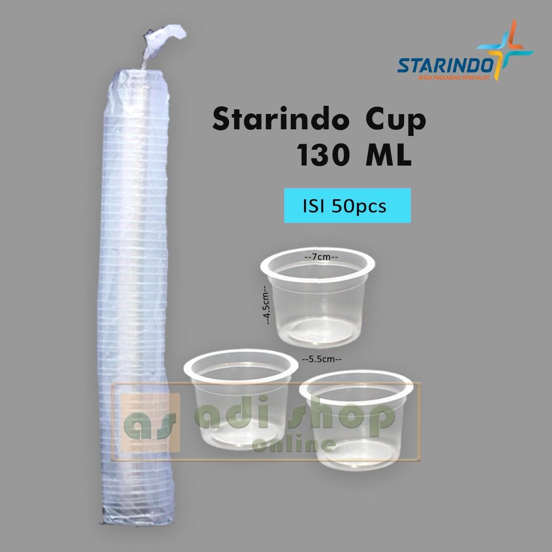 Starindo Cup 130ml 1 Toros isi 50pcs — Gelas Plastik & Cup di Adijaya Bandung