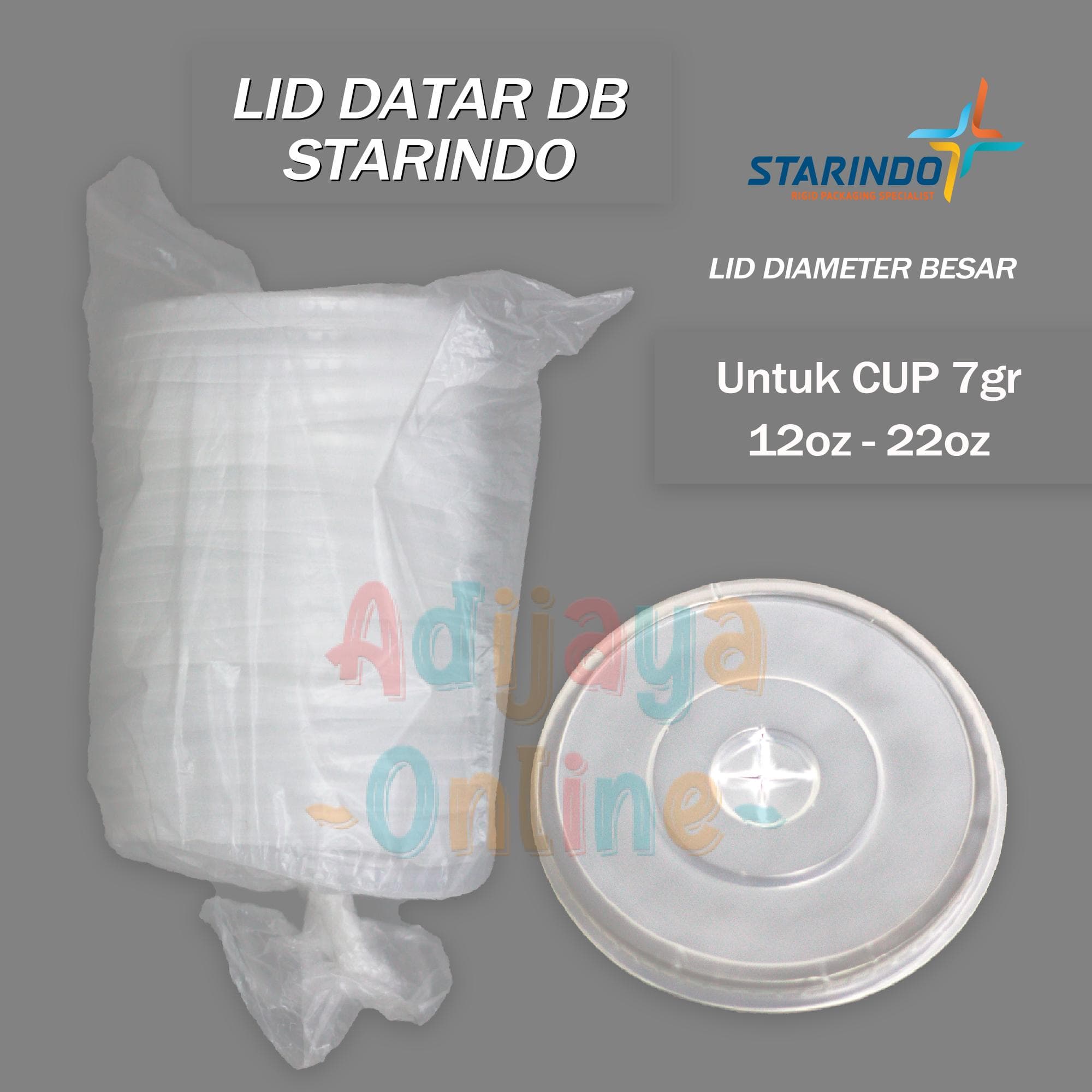 Lid Datar DB Starindo 1 Toros isi 50pcs — Tutup & Lid di Adijaya Bandung