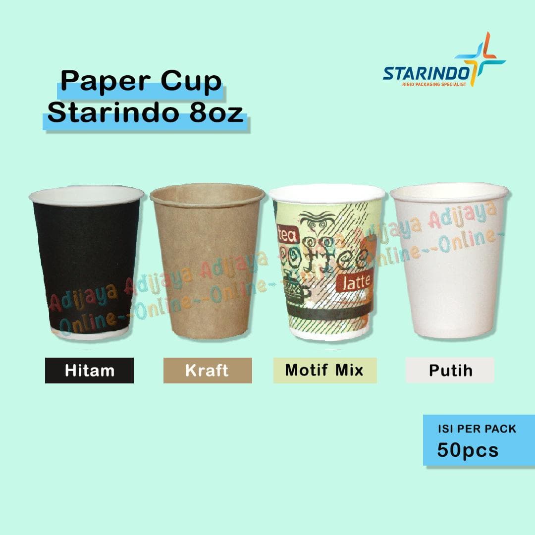 Paper Cup 8oz / Gelas Kertas Minuman Panas — Gelas Plastik & Cup di Adijaya Bandung