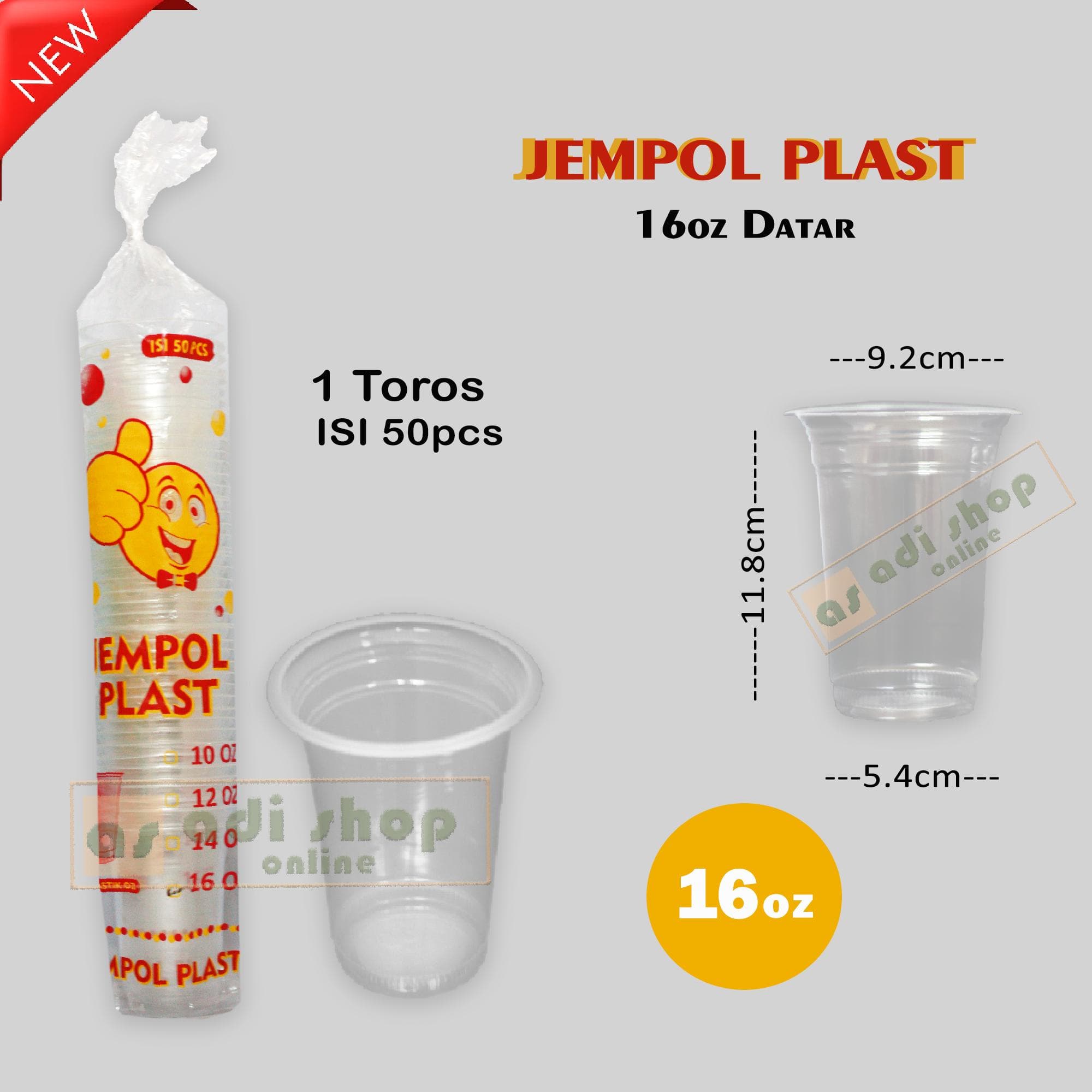 Gelas Cup Plastik Datar Jempol Plast 16oz Tebal 1 Toros isi 50cup — Gelas Plastik & Cup di Adijaya Bandung