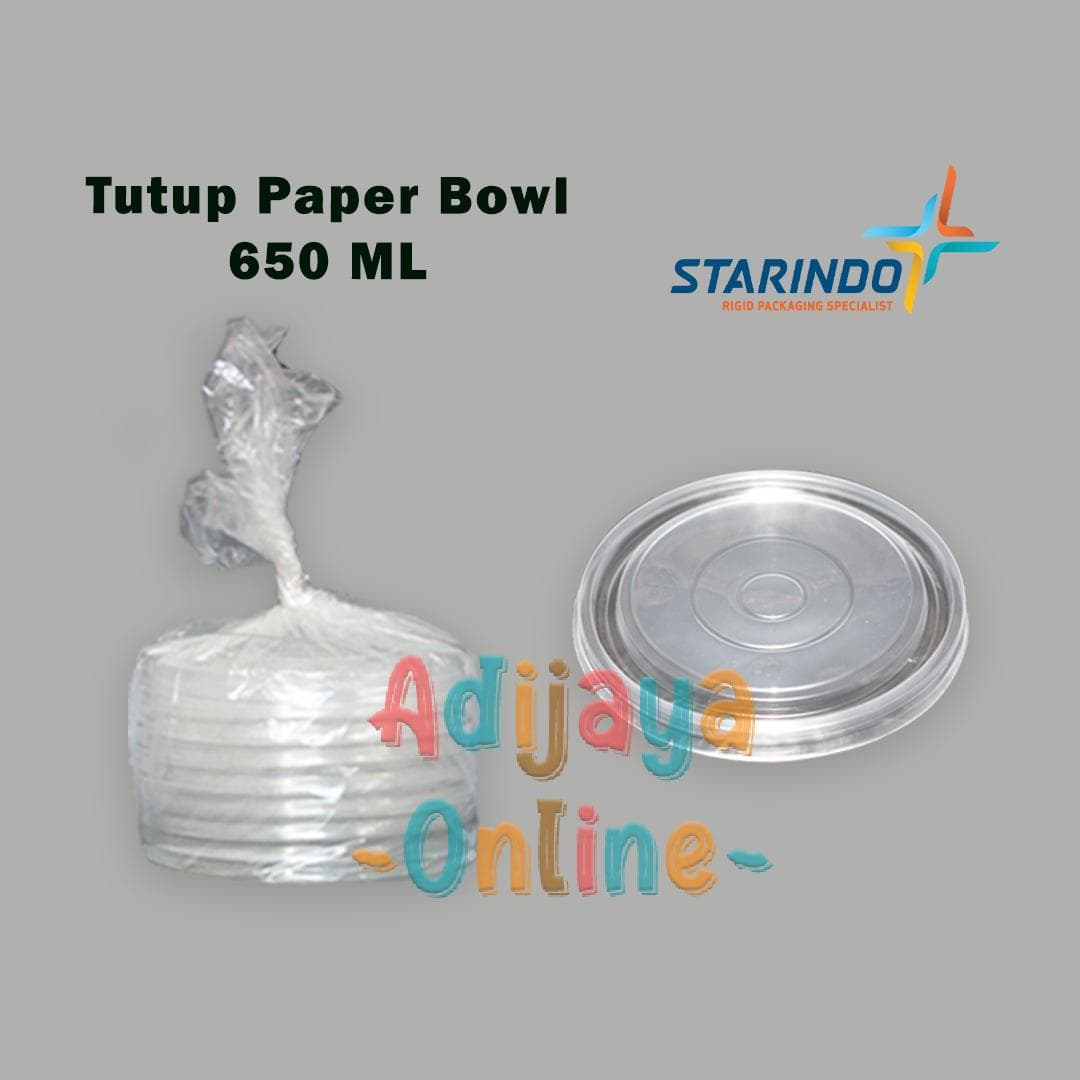 Tutup Paper Bowl 650ml / Lid Mangkuk Kertas isi 25pcs — Tutup & Lid di Adijaya Bandung