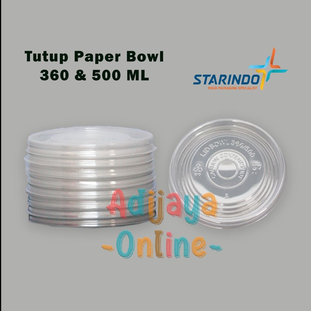 Tutup Paper Bowl 360ml & 500ml / Lid Mangkuk Kertas isi 25pcs — Tutup & Lid di Adijaya Bandung