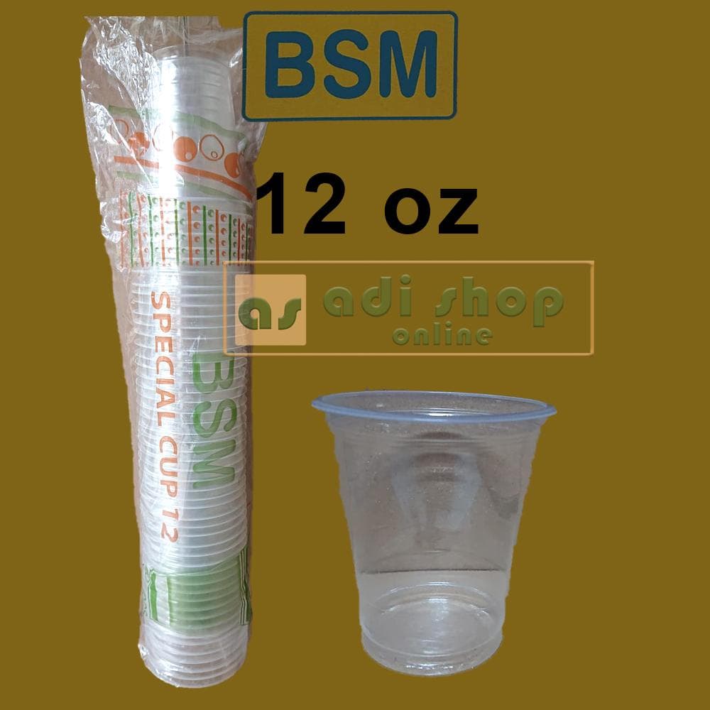 Cup Gelas Plastik BSM 12oz isi 50pcs — Gelas Plastik & Cup di Adijaya Bandung