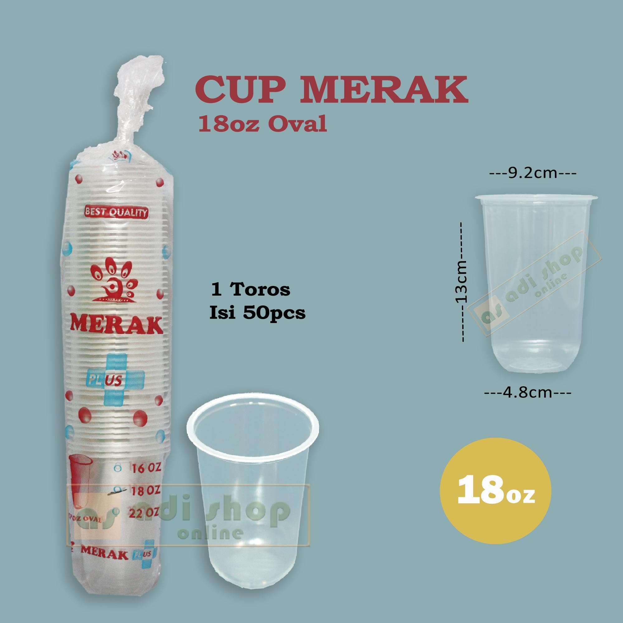 Cup Gelas Plastik Merak 18oz Oval isi 50pcs — Gelas Plastik & Cup di Adijaya Bandung