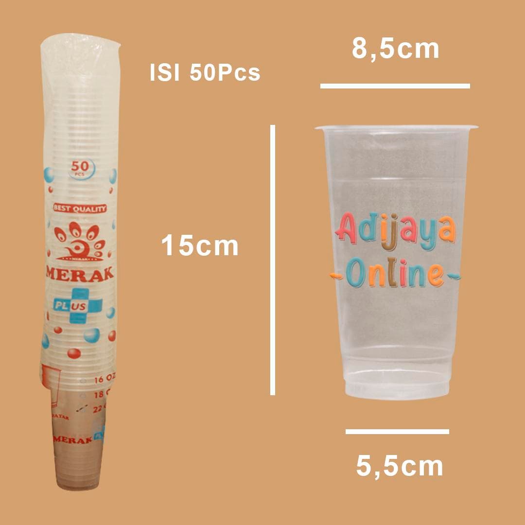 Cup Gelas Plastik Merak 22oz Datar isi 50pcs — Gelas Plastik & Cup di Adijaya Bandung