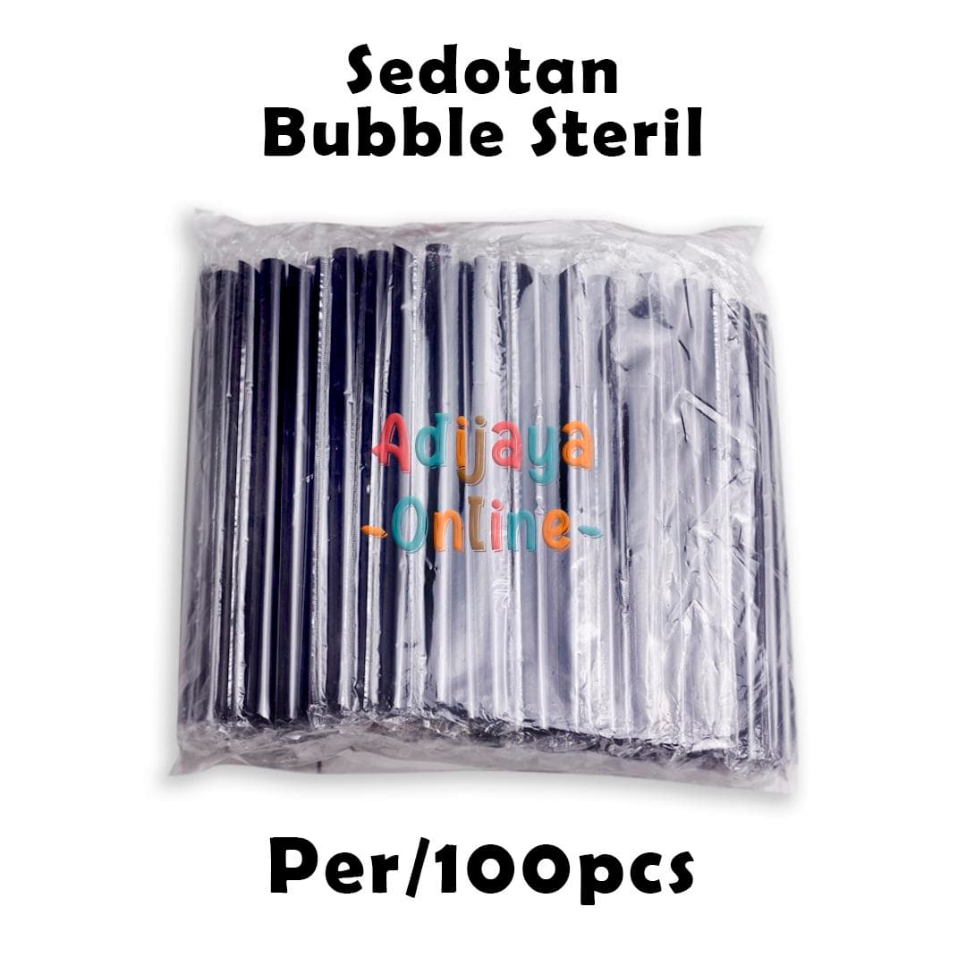 Sedotan Bubble Steril Hitam 100pcs — Sedotan & Sendok di Adijaya Bandung