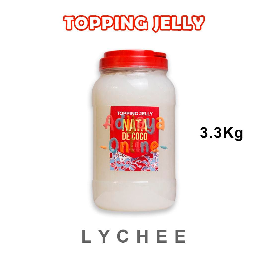 Nata de Coco Topping Jelly Lychee ITPIN 3.3kg — Boba & Topping di Adijaya Bandung